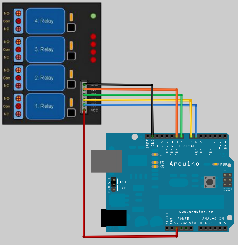 Step 2: Interfacing the relay modules to the Arduino | Hobbyist.co.nz