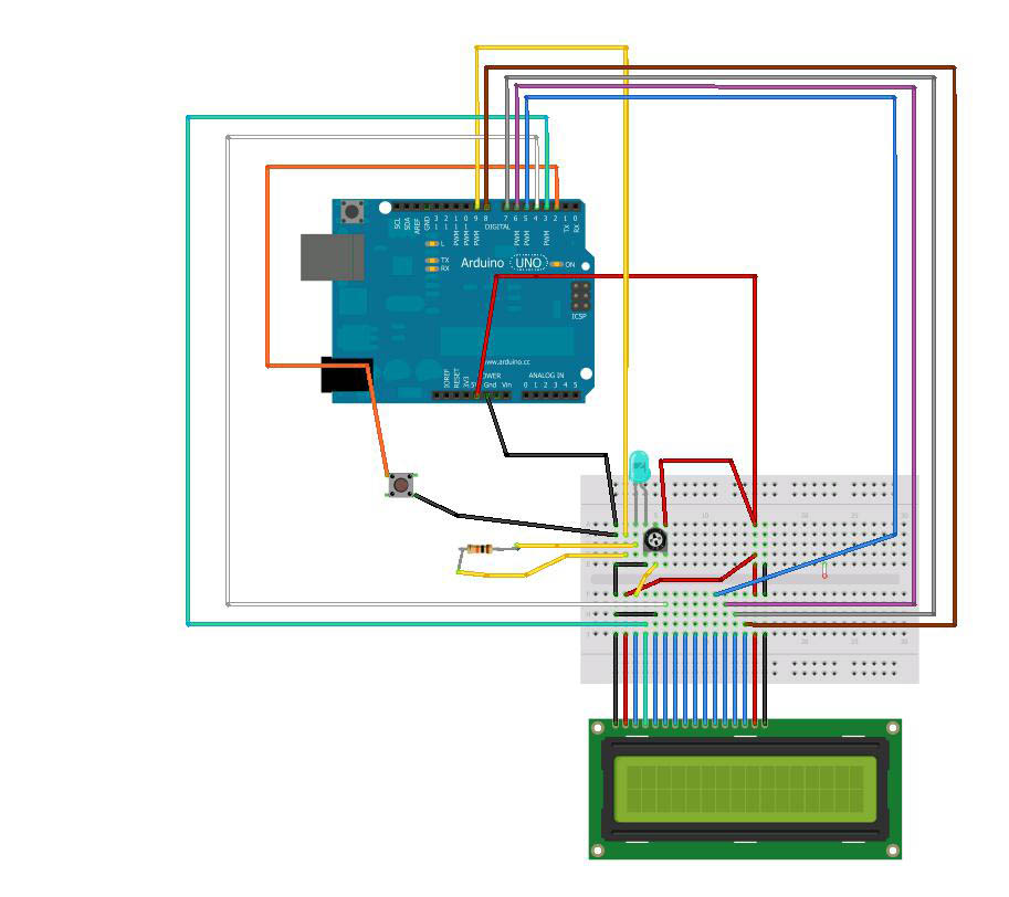 GPS - fritzing diagram of LCD setup