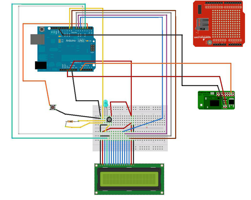 Fritzing sketch of full setup