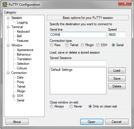 Connect Bluetooth to PUTTY
