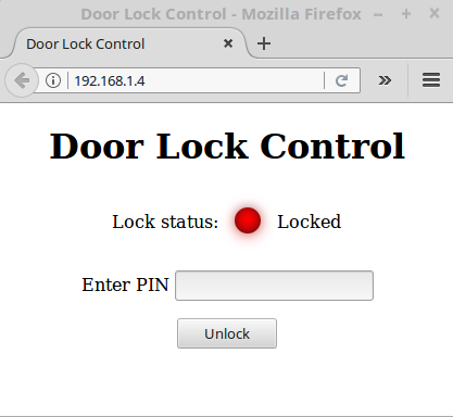 Door lock web page